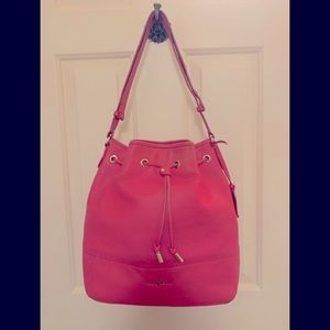 Cole Hahn Large Pink Drawstring Bag